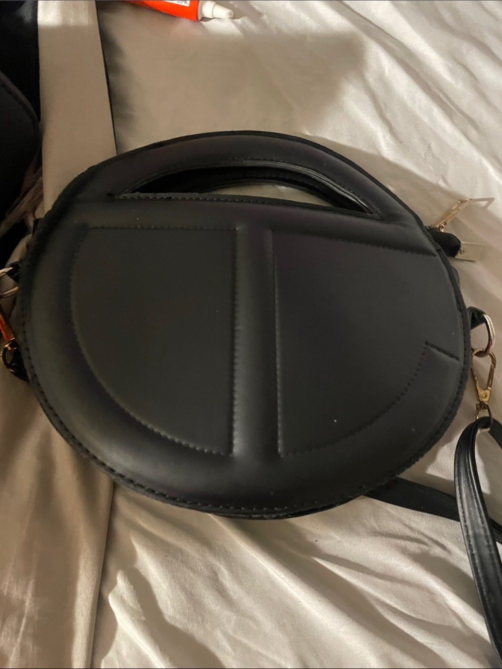 Tory Burch Black Round Crossbody with Top Handle
